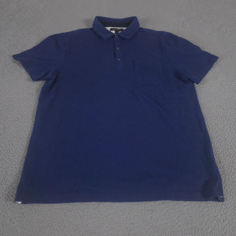 LOT OF 2 Banana Republic Polo Shirt Mens XL Navy Don't-Sweat-It Luxe Touch Pique